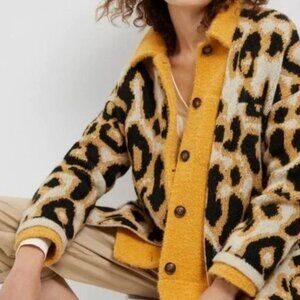 Anthropologie Oversized Cheetah Print Cardigan
